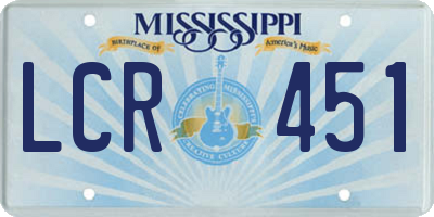 MS license plate LCR451