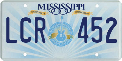 MS license plate LCR452