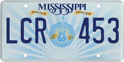 MS license plate LCR453