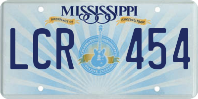 MS license plate LCR454