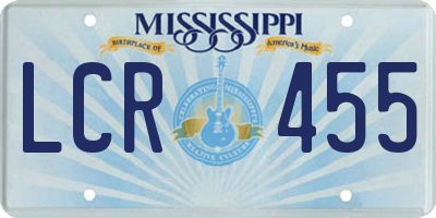 MS license plate LCR455