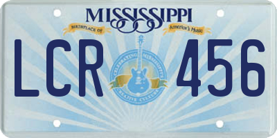 MS license plate LCR456