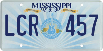 MS license plate LCR457