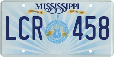 MS license plate LCR458