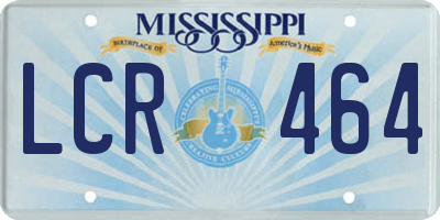 MS license plate LCR464