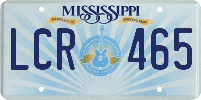 MS license plate LCR465