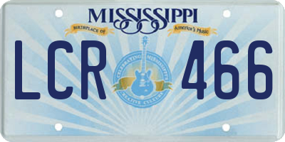 MS license plate LCR466