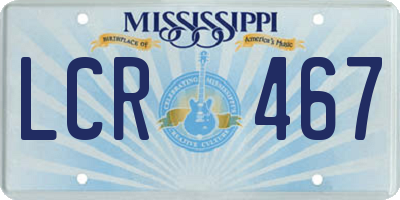 MS license plate LCR467