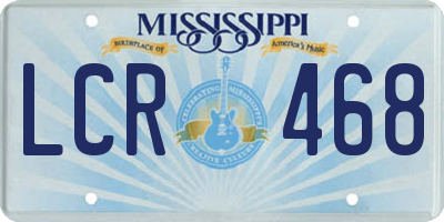 MS license plate LCR468
