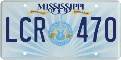 MS license plate LCR470