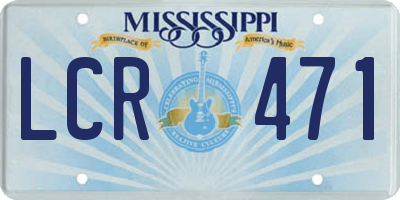 MS license plate LCR471