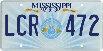MS license plate LCR472