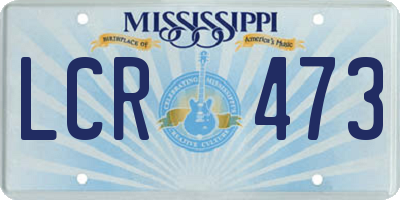 MS license plate LCR473