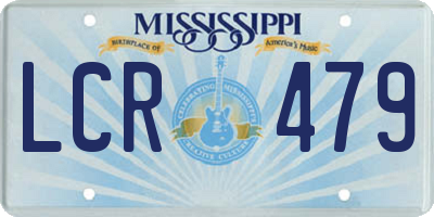 MS license plate LCR479