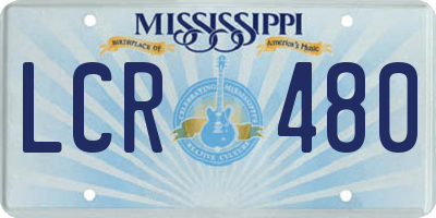 MS license plate LCR480