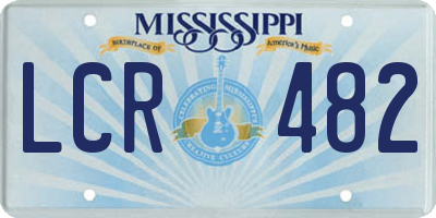 MS license plate LCR482
