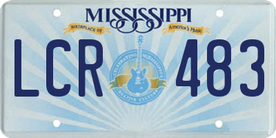 MS license plate LCR483