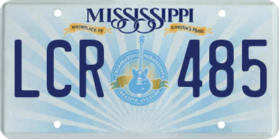 MS license plate LCR485