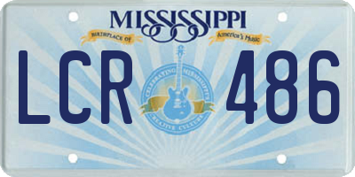 MS license plate LCR486