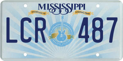 MS license plate LCR487
