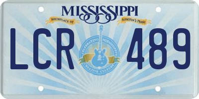 MS license plate LCR489