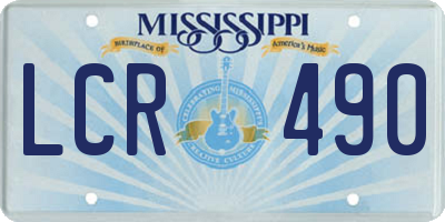 MS license plate LCR490