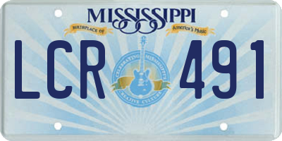 MS license plate LCR491