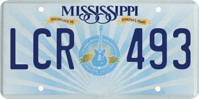 MS license plate LCR493
