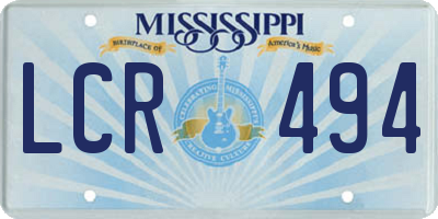 MS license plate LCR494