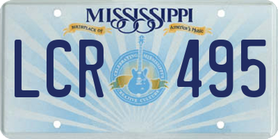 MS license plate LCR495