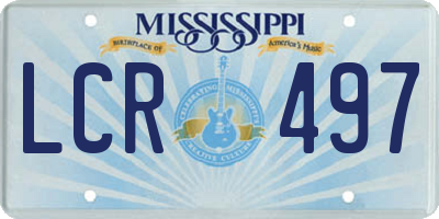 MS license plate LCR497