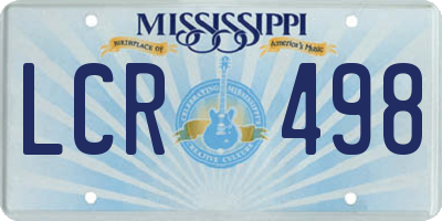 MS license plate LCR498