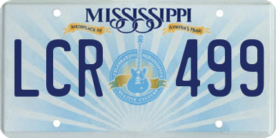MS license plate LCR499