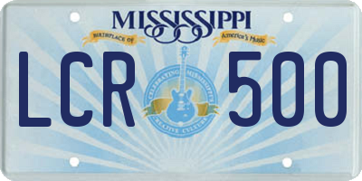 MS license plate LCR500