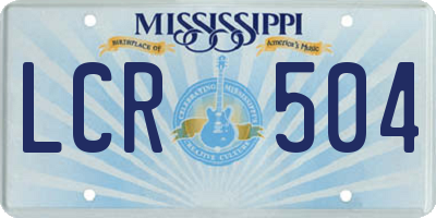 MS license plate LCR504
