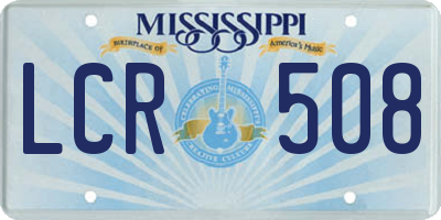 MS license plate LCR508