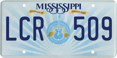 MS license plate LCR509