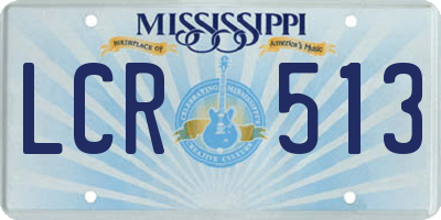 MS license plate LCR513