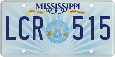 MS license plate LCR515