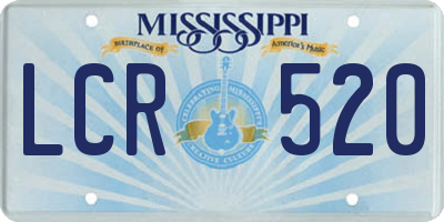 MS license plate LCR520