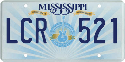 MS license plate LCR521