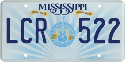 MS license plate LCR522