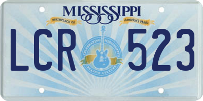 MS license plate LCR523