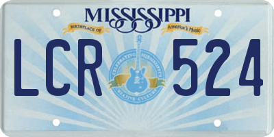 MS license plate LCR524
