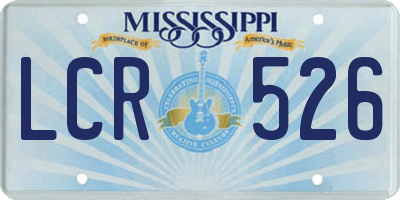 MS license plate LCR526