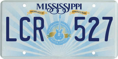 MS license plate LCR527
