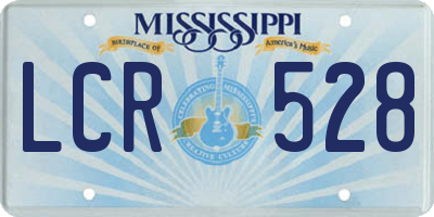 MS license plate LCR528