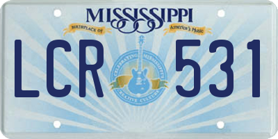 MS license plate LCR531