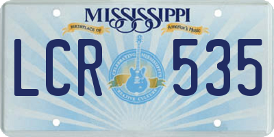 MS license plate LCR535