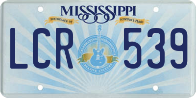 MS license plate LCR539